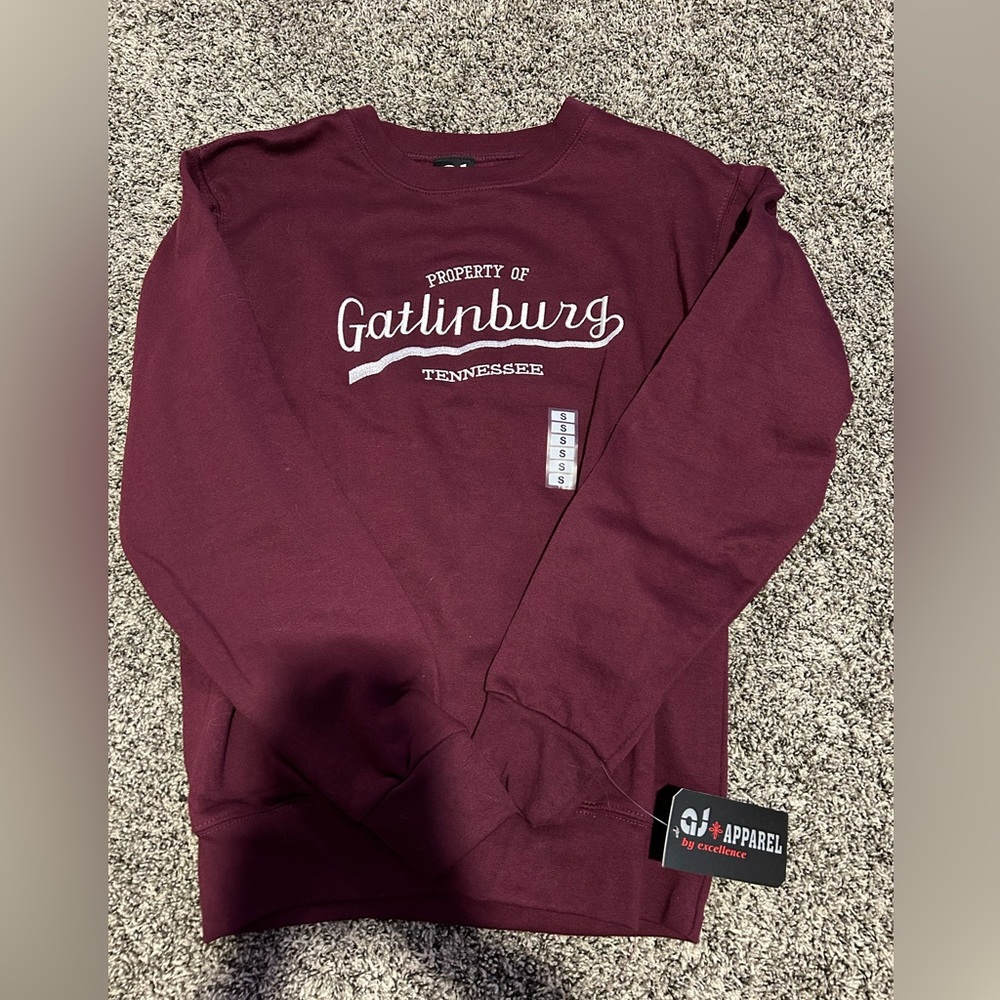 Small- Maroon- Property of Gatlinburg Tennessee Sweatshirt